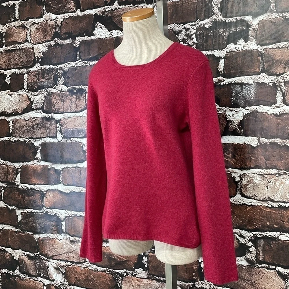 Fiona Sweater Women's M Medium Red 100% Cashmere Lightweight Pullover